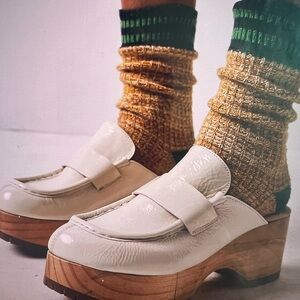 Free People Bone Patent Leather Corbin Loafer Clogs